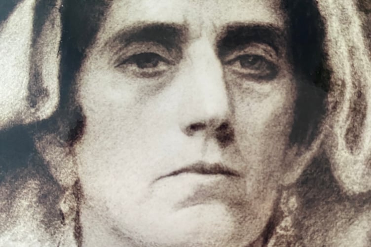 One of the strong women's portraits by Eleanor Grace Scarborough which will be on display at the Printworks at Tavistock.