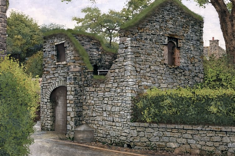 This is how the partly restored Betsy Grimbal Tower in Tavistock will look after a professional and citizen restoration. Picture by Le Page Architects.