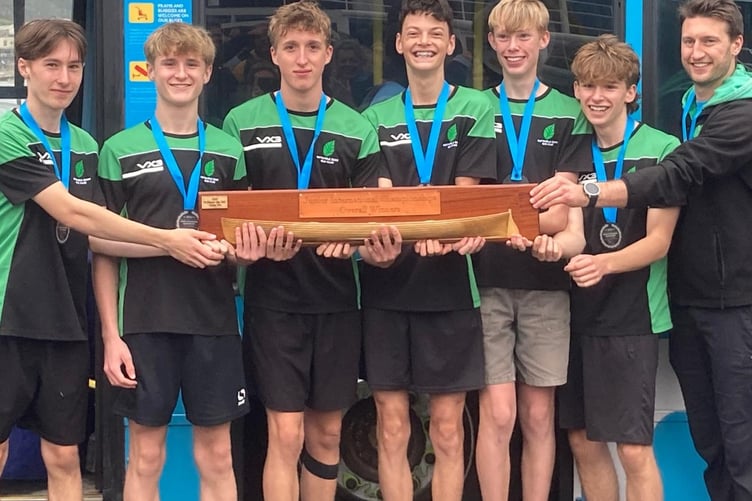 Cothele Gig Rowing Club boys U-16s: Rowan, Charlie, Zack, Oliver, Gabriel and Alfie G at the Junior International Championships.