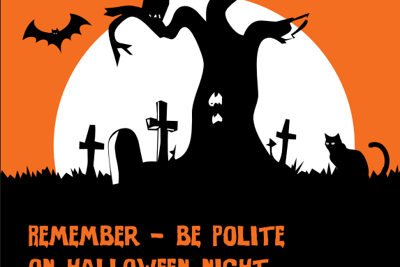 Tavistock police are advising Halloween pranksters to be polite to homeowners when tricking and treating. This poster, welcomes callers, but requests respect.
