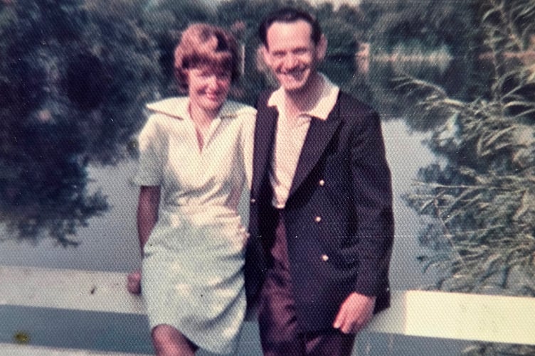 Joan and Roy Haycock pictured together in years gone by as they now celebrate 70 years as husband and wife with friends and family in Bere Ferrers.