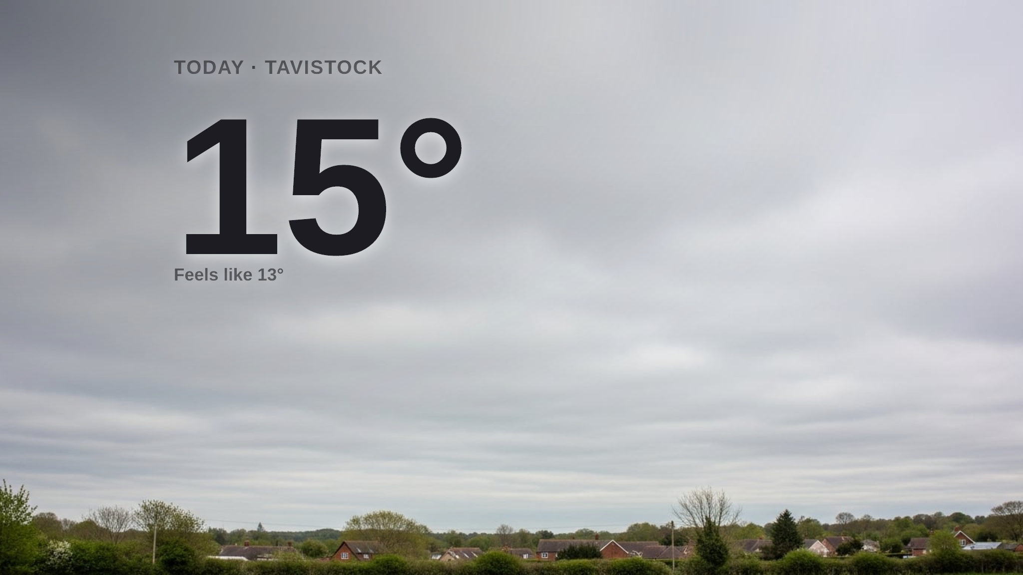 Cloudy skies for Tavistock today - here's your Wednesday forecast