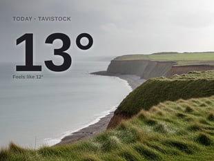 Tavistock: cloudy day, high of 14°C