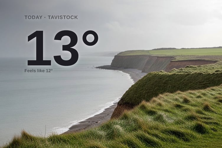 Tavistock weather: cloudy Tuesday with rain expected and a high of around 14°C